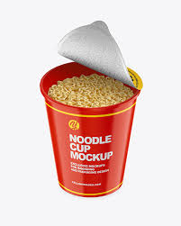 Download Glossy Noodle Cup Mockup In Cup Bowl Mockups On Yellow Images Object Mockups PSD Mockup Templates