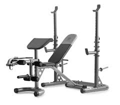 Golds Gym Xrs 20 Adjustable Olympic Workout Bench With Squat Rack Leg Extension Preacher Curl And Weight Storage Walmart Com