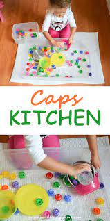 Filling your sensory bin with objects that are multiple textures provides the opportunity for tactile exploration! Caps Kitchen Happy Toddler Playtime Educational Toddler Activities Sensory Activities Toddlers Toddler Activities