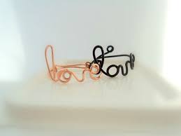 Custom Cursive Love Script Ring Adjustablewire By Salmonnaturals Wire Diy Unique Jewelry Items