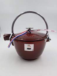 Staub 1 Quart Cast Iron Round Teapot Tea Kettle Grenadine 1650087 Ebay Cast Iron Tea Pot Tea Pots Kettle