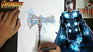 Drawing Thor S New Axe Stormbeaker From Avengers Infinity War 2018 Youtube