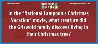 After such a chaotic holiday season, we bet you can't answer these 12 questions about the griswolds' christmas vacation! What Creature Did The Griswold Family Discover In Their Christmas Tree