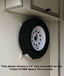 Small, locking model is designed for 13 maximum tire and wheels. Triton 07480 Aluminum Spare Tire Carrier Kit For Enclosed Trailers Hanna Trailer Supply