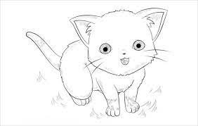 Printable animal coloring templates offer crisp and thick borders, which means that cutting out the figure after you fill it with colors is possible. Japanese Cute Cat Coloring Pages Novocom Top