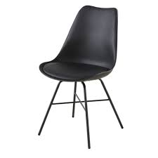 51 x 70 cm farbe: Stuhl Schwarz Mit Schwarzen Metallbeinen Wembley Maisons Du Monde