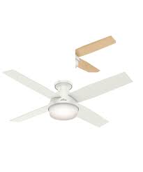 Ceiling fan huge leaf blades with five light kits pull chain control outdoor ceiling fans light hunter ceiling fans. Hunter 52 In Dempsey 4 Blade Low Profile Ceiling Fan With Light Remote Control White City Mill