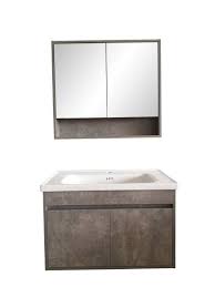 Dark grey bathroom vanities are increasingly more popular today. China High Quality Mdf Dark Grey Bathroom Cabinet With Side Cabinet China Bathroom Vanity Bathroom