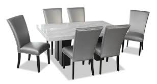 Cami 7 Piece Dining Set Grey In 2020 7 Piece Dining Set Grey Dining Room Gray Dining Chairs