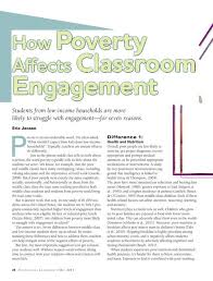 How Poverty Affects Classroom Engagement By Eric Jensen School Leadership Classroom Engagement Educational Leadership