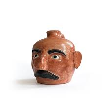 Mustached Man Face Jug