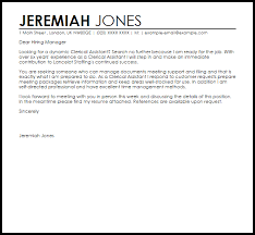Clerical Assistant Cover Letter Sample Cover Letter Templates Examples