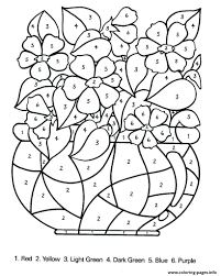 Colour by numbers coloring book for adults flowers experience total relaxation! Color By Number Difficult In For Adults Coloring Pages Printable