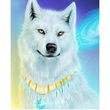 Wolf's rain is an original anime created by keiko nobumoto, the screenwriter for cowboy bebop. White Wolf Diy Diamond Painting Wolf Spirit Animal Anime Wolf Wolf Artwork