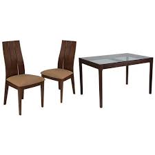 Flash Furniture Albany 5 Piece Walnut Wood Dining Table Set With Glass Top And Wide Slat Back Wo Wood Dining Table Walnut Wood Dining Table Modern Dining Table