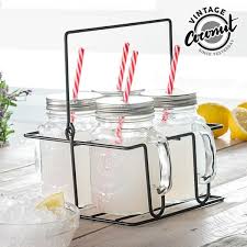 Bocaux Avec Couvercle Pailles Et Panier Metallique Pack De 4 Metal Baskets Vintage Jugs Jugs