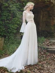 Ein kleid ist das wohl femininste kleidungsstück im kleiderschrank. Hippie Brautkleid Zweiteilig V Ausschnitt Langarm Ivory Tull Spitze Mit Armel