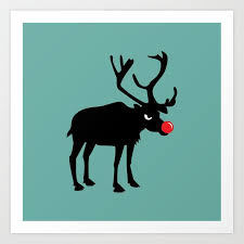 Angry Animals Rudolph The Red Nosed Reindeer Art Print By Vrijformaat Artprint Vrijformaat Society6 Reindeer Drawing Art Prints Angry Animals