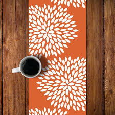 45 Colors Dahlia Table Runner Modern Flowers Table Runner Copper Burnt Orange Table Runner Fall A Thanksgiving Table Runner Fall Table Runners Orange Table