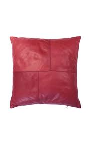 lederkissen glattleder in farbe rot arrivato leder kissen leder rot farbe
