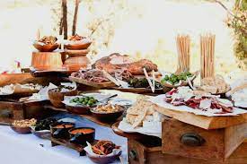 Think Outside The Dessert Table 23 Fresh Food Stations Rustic Food Display Wedding Food Display Wedding Food Table