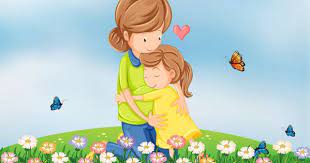 Download Hilltop With A Mother Comforting Her Child For Free Cartoon Mom Image Mom Cartoon Silhouette