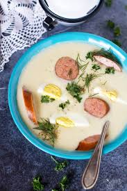 A Bowl Of White Polish Borscht Recipes Polish Soup Polish White Borscht Recipe