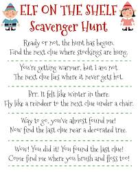 Printable Elf On The Shelf Scavenger Hunt Mom On The Side Elf On The Self Elf On The Shelf Elf