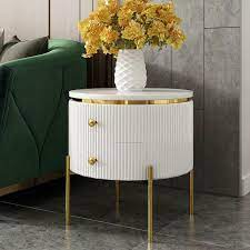 It's the easy way to rejuvenate a mundane room in minutes. Modern Round End Table With Storage Black Faux Marble Side Table Gold Legs In 2021 Living Room Side Table Round Side Table Living Room Side Table Design