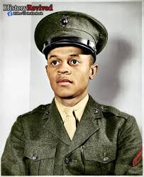 The First African American Marine, Howard P. Perry. c. 1943 Original Photo  by John Vachon : r/Colorization