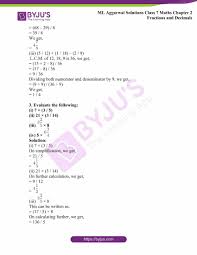 Decimal numbers with a finite number of digits after the decimal point can be easily converted into fractions. Ml Aggarwal Solutions For Class 7 Maths Chapter 2 Fractions And Decimals Free Pdf