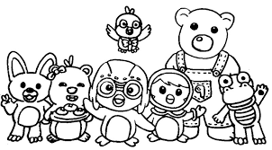 The series go around the adventures of pororo and his friends who live in the snowy village of porong porong forest, who often encounter challenges and learn practical and moral lessons in each episode. Coloring Pages Pororo Morning Kids