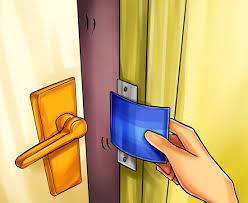 Using a credit card is another popular lock bypass method that can be used to unlock a door without a key. How To Open A Door With A Credit Card Credit Card Hacks Credit Card American Express Credit Card