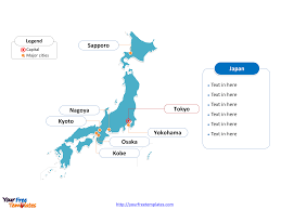 Airports, castles, embassies, main roads, museums, parks, schools, temples and shrines, hospitals. Free Japan Editable Map Free Powerpoint Templates