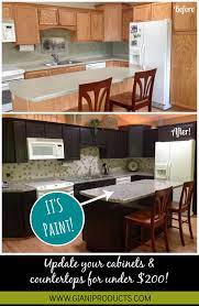 Kitchen Update On A Budget Paint That Looks Like Granite And One Day Cabinet Makeover Diy Www Gianigranite Diy Countertops Kitchen Diy Makeover Diy Kitchen