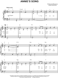 The song was released as a single from denver's album back home again. John Denver Annie S Song Sheet Music Easy Piano In C Major Download Print Sku Mn0144954
