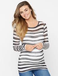 Black And White Striped Top Bcbgmaxazria Long Sleeve Boat Neck Maternity Shirt Long Sleeve Striped Top Long Sleeve Tops Striped Long Sleeve