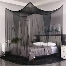 You can attach a curtain to the frames to provide you with additional comfort, security, and privacy. Moustiquaire Canopy White Black Four Corner Post Student Canopy Bed Mosquito Net Netting Queen King Size Mosquito Net Aliexpress