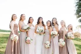Bill Levkoff On Instagram Simply Romantic Is Bride Jennamurg With Her Ladies Wearing Mix And Matched Bybilllevkoff D Latte Bridesmaid Dresses Dresses Bride