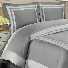 4pc King Cal King Bedding Set Including 300tc Hotel Grey With Light Grey Duvet Set Cover Set White Dow Duvet Cover Sets Grey Duvet Set 100 Cotton Duvet Covers