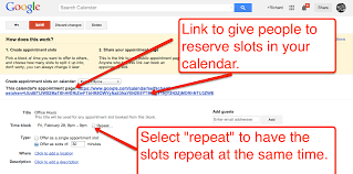 Creating Time Slots Google Calendar Google Apps Educational Apps Google Calendar