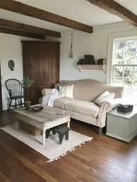 Living Room Shows Wooden Beams And Nice Accents To The Light Furinture Farm House Living Room Country Living Room Colonial Living Room