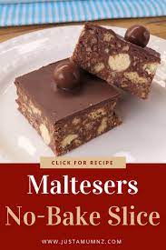 Delicious And Simple Malteser Slice Great With Chocolate And Packed With Maltesers Recipes Recipe Easy Best Mars No Bake Slices Baking Tray Bake Recipes