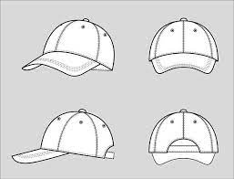 Baseball Cap Fashion Flat Sketch Adobe Illustrator Design Technical Outline Flat Drawing Digital Cap Drawing Hat Drawing Flat Drawing
