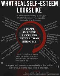 What Real Self Confidence And Esteem Looks Like Also Great Positive Self Talk Ideas For Clinical Practice Positive Self Talk Self Esteem Self