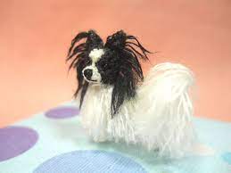 Mini Papillon Dog Tiny Crochet Miniature Dog Stuffed Animals Made To Order Papillon Dog Miniature Dogs Dog Stuffed Animal