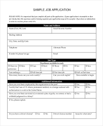 free 10 sample generic job application forms in pdf ms word excel
