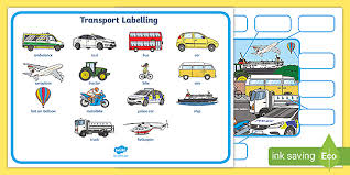 transport labelling worksheet teacher made
