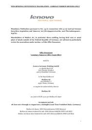 (3) es wird zur abgabe eines angebotes zum erwerb von . produkten zu einem bestimmten preis aufgefordert und es besteht hinreichender. Voluntary Takeover Offer Medion