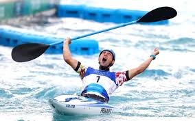 Jiri prskavec of team czech republic reacts after his run in the men's kayak slalom final on day seven of the tokyo 2020 olympic games at kasai canoe slalom centre on july 30, 2021 in tokyo, japan. Bg6mfocxi9ciom